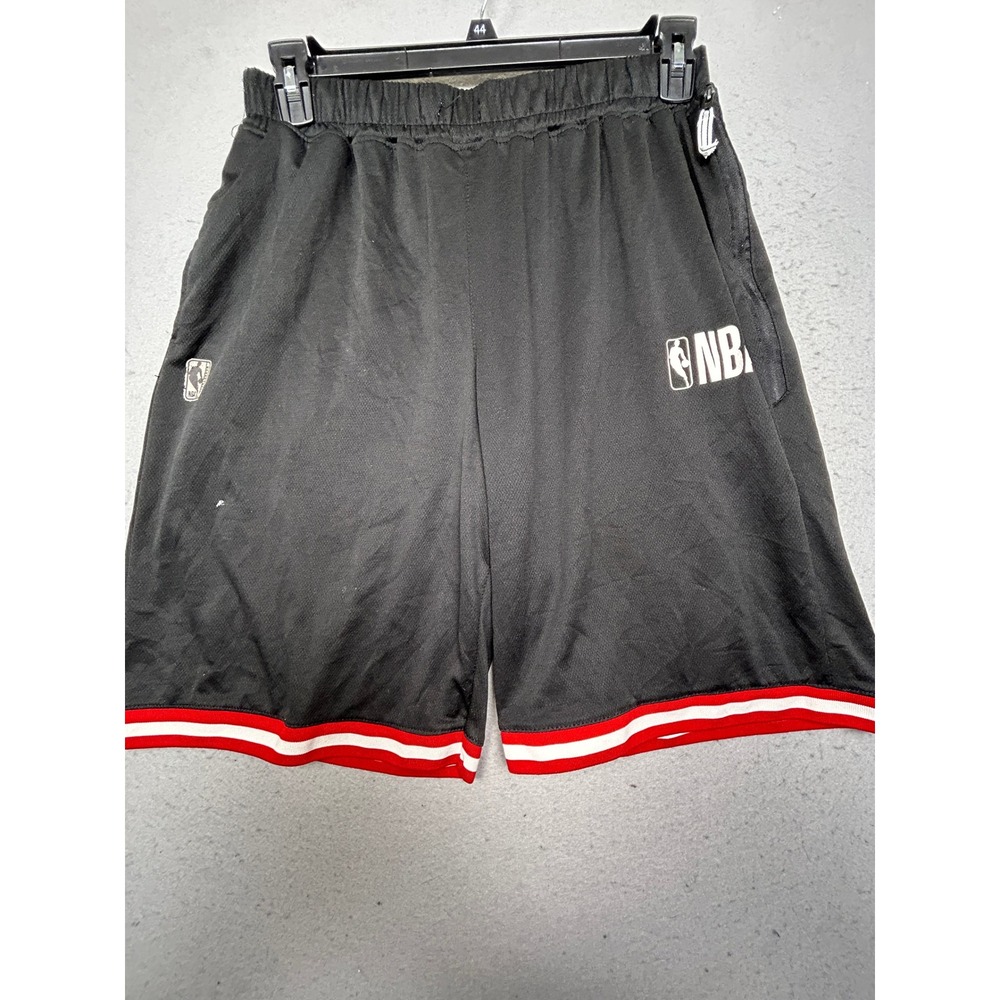 NBA Basketball Shorts Polyester Black Red Medium Mens